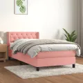 cadre de lit et matelas Rose 80x200 cm Velours