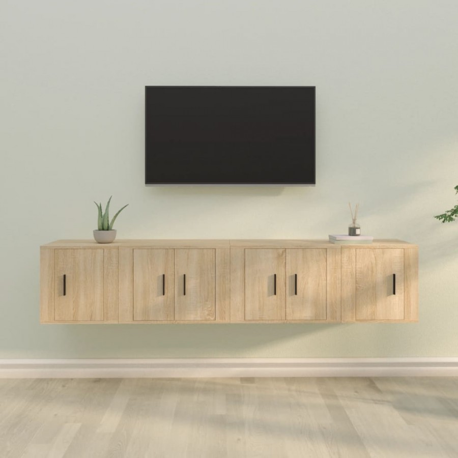 Ensemble de meubles TV 4 pcs Chêne sonoma Bois d'ingénierie