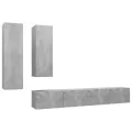 Ensemble de meuble TV 4 pcs Gris béton Aggloméré