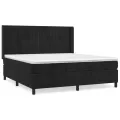 cadre de lit et matelas Noir 160x200 cm Velours