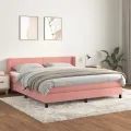 cadre de lit avec matelas Rose 180x200 cm Velours