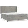 cadre de lit et matelas Gris clair 160x200cm Velours