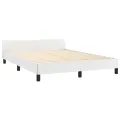 Cadre de lit avec tête de lit Blanc 140x190 cm Similicuir