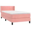 cadre de lit avec matelas Rose 90x200 cm Velours