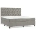 cadre de lit et matelas Gris clair 160x200cm Velours