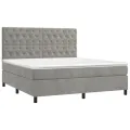 cadre de lit et matelas Gris clair 160x200cm Velours