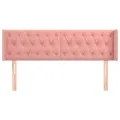 Tête de lit avec oreilles Rose 147x16x78/88 cm Velours