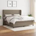 cadre de lit avec matelas Taupe 160x200 cm Tissu
