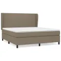 cadre de lit avec matelas Taupe 160x200 cm Tissu