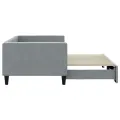 Lit de jour avec lit gigogne gris clair 90x200 cm tissu