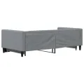 Lit de jour avec lit gigogne gris clair 90x200 cm tissu