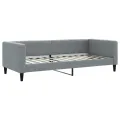 Lit de jour avec lit gigogne gris clair 90x200 cm tissu