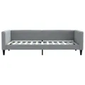 Lit de jour avec lit gigogne gris clair 90x200 cm tissu