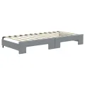 Lit de jour avec lit gigogne gris clair 90x200 cm tissu