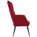 Chaise de relaxation Rouge bordeaux Velours