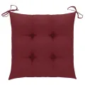 Chaises de jardin avec coussins rouge bordeaux 2pcs Teck massif