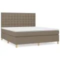 cadre de lit avec matelas Taupe 160x200 cm Tissu