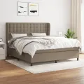 cadre de lit avec matelas Taupe 160x200 cm Tissu