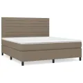 cadre de lit avec matelas Taupe 160x200 cm Tissu