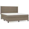 cadre de lit avec matelas Taupe 160x200 cm Tissu
