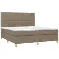 cadre de lit et matelas et LED Taupe 180x200cm Tissu