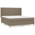 cadre de lit avec matelas Taupe 160x200 cm Tissu