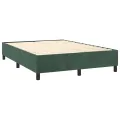 cadre de lit et matelas Vert foncé 140x190cm Velours