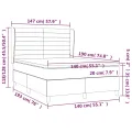 cadre de lit et matelas Vert foncé 140x190cm Velours