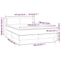 cadre de lit et matelas Vert foncé 140x190cm Velours
