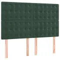 cadre de lit et matelas Vert foncé 140x190cm Velours