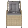 Chaises inclinables de jardin lot de 2 beige résine tressée
