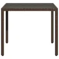 Table de jardin avec dessus en verre marron résine tressée