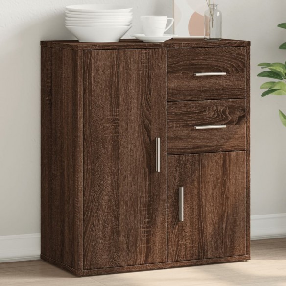 Buffet chêne marron 60x31x70 cm bois d'ingénierie