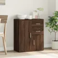 Buffet chêne marron 60x31x70 cm bois d'ingénierie