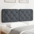 Coussin de tête de lit gris foncé 140 cm velours