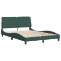 Cadre de lit avec tête de lit Vert foncé 140x200 cm Velours