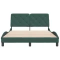 Cadre de lit avec tête de lit Vert foncé 140x200 cm Velours