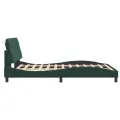 Cadre de lit avec tête de lit Vert foncé 140x200 cm Velours