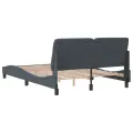 Cadre de lit avec tête de lit Gris foncé 140x190 cm Velours