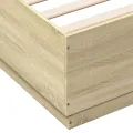 Cadre de lit chêne sonoma 160x200 cm bois d'ingénierie