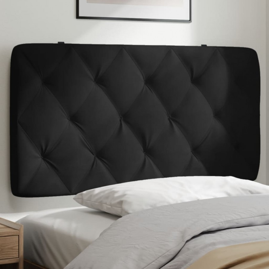 Coussin de tête de lit noir 100 cm velours