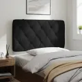Coussin de tête de lit noir 100 cm velours