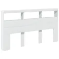 Armoire tête de lit avec LED blanc 180x17x102 cm