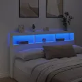 Armoire tête de lit avec LED blanc 180x17x102 cm