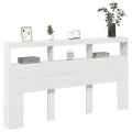 Armoire tête de lit avec LED blanc 180x17x102 cm