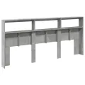 Armoire tête de lit avec LED gris béton 220x17x102 cm