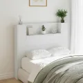 Armoire tête de lit avec LED blanc 120x16,5x103,5 cm