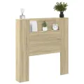 Armoire tête de lit avec LED chêne sonoma 100x16,5x103,5 cm