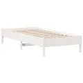Cadre de lit blanc 90x200 cm bois de pin massif
