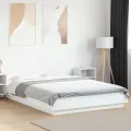 Cadre de lit blanc 135x190 cm bois d'ingénierie